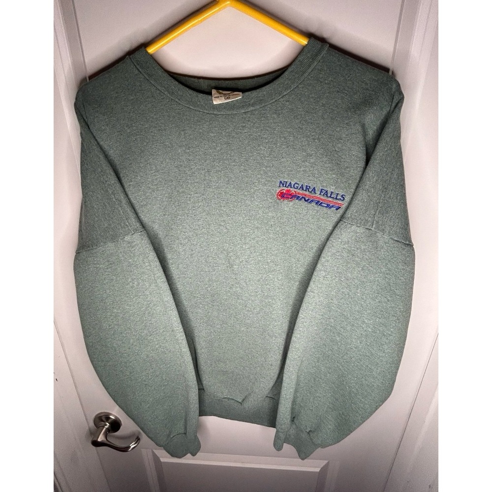 Vintage 90's Single Stitch Niagra Falls Canada Embroidery Crewneck Sweatshirt - Picture 2 of 6